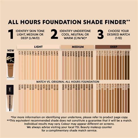 ysl makeup foundation|ysl foundation color chart.